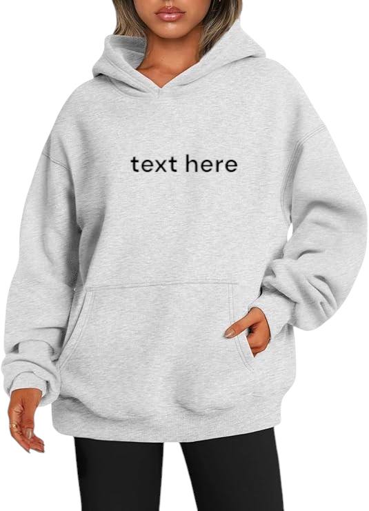 LADIES OVERSIZED GRAY HOODY
