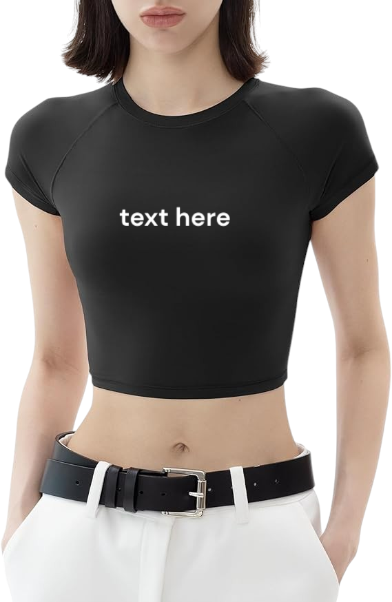 LADIES CROP TOP CREWNECK SHORTSLEEVE