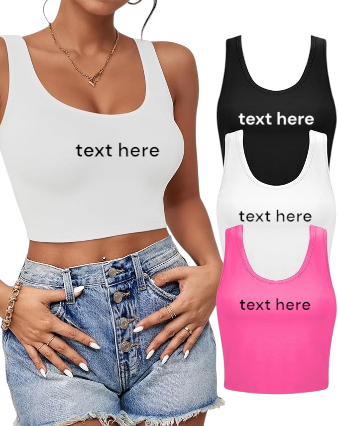 LADIES SLEEVELESS CROP TOPS