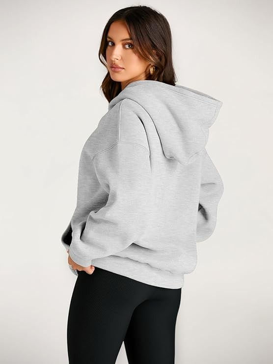 LADIES OVERSIZED GRAY HOODY