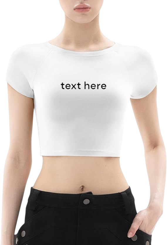 LADIES CROP TOP CREWNECK SHORTSLEEVE