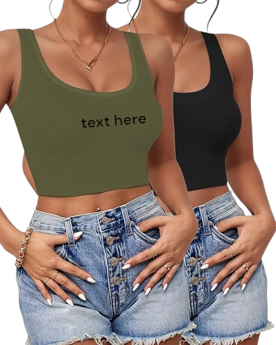 LADIES SLEEVELESS CROP TOPS